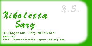 nikoletta sary business card